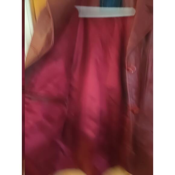 Vtg Steve Madden Womens Brick Red Leather Jacket Nylon Lining Y2k 2000s Large - Picture 4 of 8